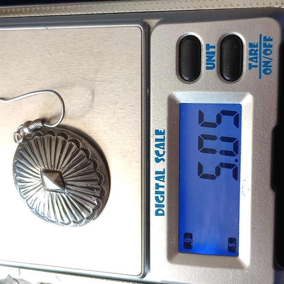 Traditional Sterling Silver Concho Dangle Earrings - Picture 8 of 13